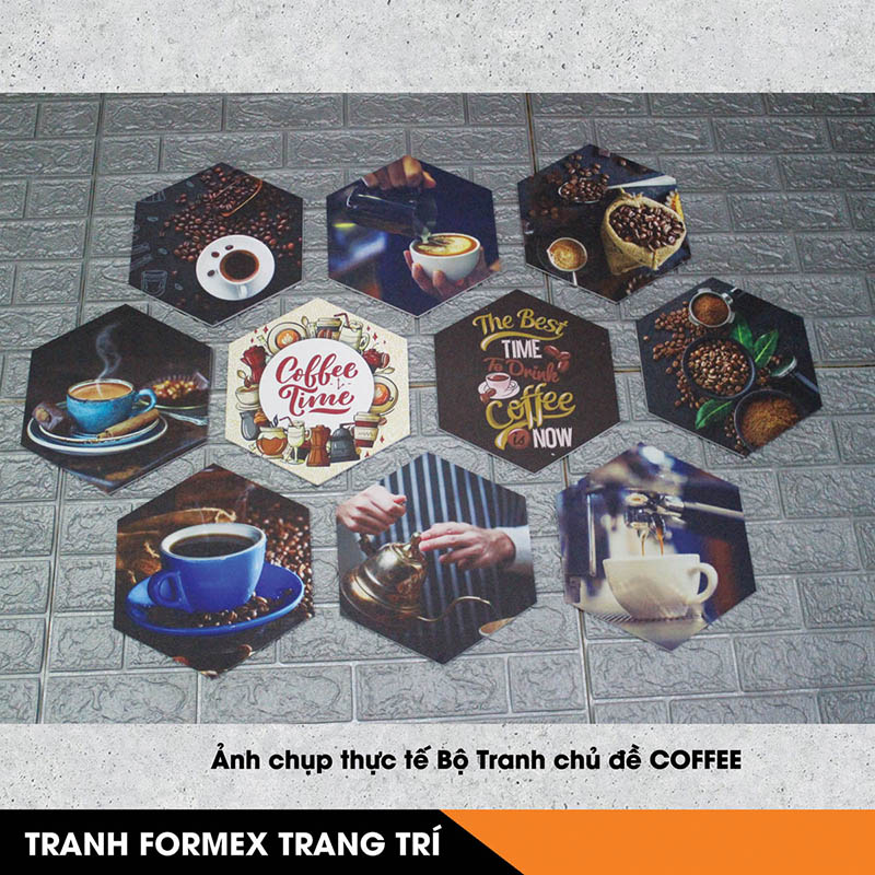 Tranh Formex 3D Nghệ Thuật Chủ đề Coffee – Dùng Để Dán Tường, Dán Kính, Treo Tường Trang Trí quán Cafe Đẹp